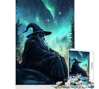 Puzzle per adolescenti 1000 pezzi Mago sotto l'aurora boreale Giocattolo Decorazione da parete Regali di Babbo Natale segreto Gioco impossibile Rafforza l'amore tra coppie Dimensioni 50x75cm