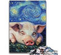 Puzzle per adolescenti 1000 pezzi Maiale Cielo notturno Giocattoli educativi di apprendimento Giochi per famiglie Migliora l'amore tra coppie 26x38cm