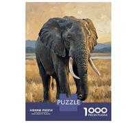 Puzzle Per Adolescenti 1000 Pezzi Majestic Elephant in Golden Hour Puzzle Per Adolescenti Giocattoli Antistress Vacanza A Casa Ammazza Il Tempo Aiuta Ad Allenare Il Cervello 70x50cm/1000pcs