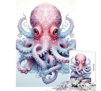 Puzzle per adolescenti 1000 pezzi Majestic Octopus Giocattolo educativo Ottimo regalo per giochi Gioco impossibile con poster abbinato e foglio di quiz Dimensioni 38x52cm