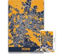 Puzzle per adolescenti, 1000 pezzi, mappa di Roma, divertimento in famiglia e serata di giochi, regalo educativo per l'apprendimento, compleanno, dimensioni 38x52cm