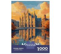 Puzzle Per Adolescenti 1000 Pezzi Milan Cathedral Reflection Puzzle Per Adulti Giocattolo Decorazione Da Parete Un'opera D'arte Regali Unici Per Compleanno E Altro 52x38cm/1000pcs