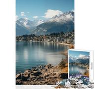 Puzzle per adolescenti 1000 pezzi Montagna Lago Città Decorazione per la casa Giocattoli Regali per donne Uomini Giochi educativi per compleanno Natale Dimensioni 50x75cm