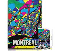 Puzzle per adolescenti 1000 pezzi Montreal Canada Pop Art Mappa della città Viaggio Arte Giocattolo Gioco intellettuale Migliora la memoria Regali di compleanno Dimensioni 38x52cm