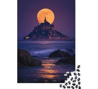 Puzzle Per Adolescenti 1000 Pezzi Moonlit Coastal Castle Puzzle Per Adulti Giochi Rilassanti Un'opera D'arte Regali Di Natale E Compleanno 70x50cm/1000pcs