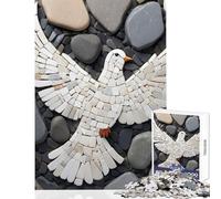 Puzzle per adolescenti 1000 pezzi mosaico di colombe su sfondo di pietra decorazione per la casa giocattoli regali per donne e uomini giochi educativi per compleanni Natale dimensioni 38x52cm