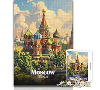 Puzzle per adolescenti,1000 pezzi,Mosca,Russia,paesaggio urbano,illustrazione artistica,divertimento per la famiglia,serata di giochi,apprendimento,regalo educativo,compleanno,dimensioni 50x75cm