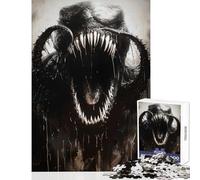 Puzzle per adolescenti 1000 pezzi Mostro nero Decorazione per la casa Giocattoli Ottimi regali e giocattoli Giochi rilassanti Adatto per la decorazione della scrivania (dimensioni 38x26cm)