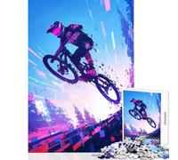 Puzzle per adolescenti 1000 pezzi Mountain Biker Action Giocattoli antistress Ottimi regali e giocattoli Gioco per famiglie Allena il tuo cervello e le tue mani Dimensioni 50x75cm