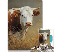 Puzzle per adolescenti 1000 pezzi Mucca della prateria Puzzle da 1000 pezzi, giocattoli educativi per l'apprendimento Giochi per famiglie Regali per amici e parenti 50x75cm