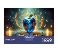 Puzzle Per Adolescenti 1000 Pezzi Music Notes Wrapped Around A Blue Apple Puzzle Per Adulti Giochi Rilassanti Decorazione Per La Casa Interazione Genitore-figlio 38x26cm/1000pcs