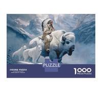 Puzzle Per Adolescenti 1000 Pezzi Native American Buffalo Spirit Puzzle Per Adulti Giochi Rilassanti Un'opera D'arte Regali Di Natale E Compleanno 70x50cm/1000pcs