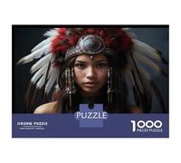Puzzle Per Adolescenti 1000 Pezzi Native American Headdress for Women Puzzle Per Adolescenti Giochi Rilassanti Regali Per Donne Per Compleanno, Natale 70x50cm/1000pcs