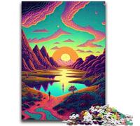 Puzzle per adolescenti 1000 pezzi Natura psichedelica Allena il tuo cervello e le tue mani Interazione genitore-figlio per età 14+ 50x75cm
