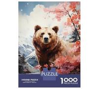 Puzzle Per Adolescenti 1000 Pezzi Nature's Majesty Bear in Blossoms Puzzle Per Adulti Giocattolo Decorazione Da Parete Decorazione Perfetta Regali Unici Per Compleanno E Natale 52x38cm/1000pcs