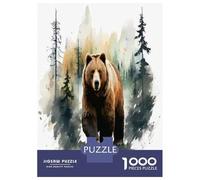 Puzzle Per Adolescenti 1000 Pezzi Nature's Majesty Grizzly Bear Wall Art Puzzle Per Adulti Gioco Rompicapo Assemblaggio Di Modelli Per Compleanno, Natale 52x38cm/1000pcs