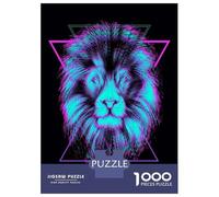 Puzzle Per Adolescenti 1000 Pezzi Neon Lion Wall Art Print Puzzle Per Adolescenti Giochi Rilassanti Regali Per Donne Per Compleanno, Natale 70x50cm/1000pcs