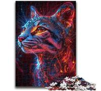Puzzle per adolescenti 1000 pezzi Neon Ocelot Aiuta il cervello ad allenarsi Giocattoli avvincenti per coltivare la pazienza Adatto alle coppie 50x75cm