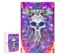 Puzzle per adolescenti 1000 pezzi Neon Skull Fusion Art work Puzzle per adulti giochi di pensiero decorazione per la casa attività divertenti a casa 1000 pezzi
