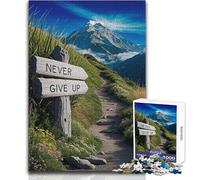 Puzzle per adolescenti 1000 pezzi Never Give Up Giochi educativi Taglio di precisione Regali di Babbo Natale segreto Dimensioni 38x26cm