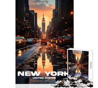 Puzzle per adolescenti 1000 pezzi New York Manhattan Streets Giocattoli antistress Regalo di compleanno Gioco pratico Decompressione intellettuale Dimensioni 38x52cm