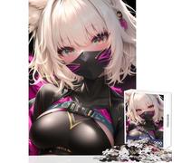 Puzzle per adolescenti 1000 pezzi Ninja Anime Girl con orecchie da gatto Decorazione per la casa Giocattoli Regalo di compleanno Giochi rilassanti Interessanti Riduzione dello stress 50x75cm