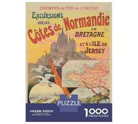 Puzzle Per Adolescenti 1000 Pezzi Normandy & Brittany Travel Puzzle Per Adulti Gioco Pratico Difficile Divertente Attività A Casa, 38x26cm/1000pcs