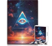 Puzzle per adolescenti 1000 pezzi Occhio onniveggente nello spazio Giocattoli Giochi educativi Sfida difficile Regali di Babbo Natale segreto Dimensioni 38x26cm
