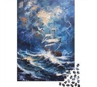 Puzzle Per Adolescenti 1000 Pezzi Ocean Storm Ship Painting Puzzle Per Adulti Gioco Rompicapo Decorazione Da Parete Regalo Antistress 70x50cm/1000pcs