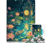 Puzzle per adolescenti 1000 pezzi Orologio di loto, antistress per ammazzare il tempo durante le vacanze, per migliorare l'amore tra coppie (38x26cm)