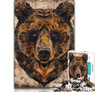 Puzzle per adolescenti 1000 pezzi Orso bruno, rompicapo, regali per amici e familiari per età 14 anni in su 38x26cm