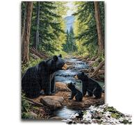 Puzzle per adolescenti 1000 pezzi Orso nero della foresta Antistress Sfida difficile Offerta come regalo per tutta la famiglia 50x75cm