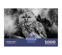 Puzzle Per Adolescenti 1000 Pezzi Owl Black&White Puzzle Per Adulti Gioco Per Famiglie Assemblaggio Di Modelli Divertimento A Casa Attività, 52x38cm/1000pcs