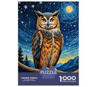Puzzle Per Adolescenti 1000 Pezzi Owl Starry Night Puzzle Per Adulti Gioco Per Famiglie Assemblaggio Di Modelli Divertimento A Casa Attività, 52x38cm/1000pcs