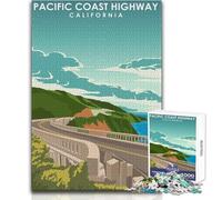 Puzzle per adolescenti 1000 pezzi Pacific Coast Highway Arte Giocattoli Giochi educativi Taglio di precisione Regali di compleanno Dimensioni 50x75cm