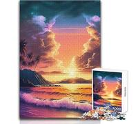 Puzzle per adolescenti 1000 pezzi Paesaggio al tramonto sulla spiaggia Perfetto passatempo rilassante Giocattolo professionale dal taglio netto Dimensioni 38x52cm