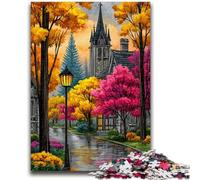 Puzzle per adolescenti 1000 pezzi Paesaggio autunnale della città Adatto per età 14 e oltre Gioco impegnativo Ottimo regalo per giocare 50x75cm