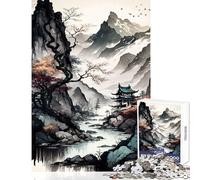 Puzzle per adolescenti 1000 pezzi Paesaggio cinese Giocattoli antistress Regali di compleanno Giochi rilassanti Difficili e stimolanti Dimensioni 38x26cm