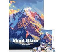 Puzzle per adolescenti 1000 pezzi Paesaggio montano del Monte Bianco Giocattolo Decorazione da parete Regalo Compleanno Giochi educativi Allena il tuo cervello e le tue mani Dimensioni 38x26cm