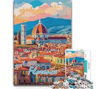 Puzzle per adolescenti 1000 pezzi Paesaggio urbano di Firenze Gioco di sfida unico Sfida difficile Regalo di compleanno 38x52cm (1000 pezzi)