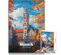 Puzzle per adolescenti 1000 pezzi Paesaggio urbano di Monaco di Baviera Gioco impegnativo Giocattoli Sfida difficile Ottimo regalo Dimensioni 38x52cm
