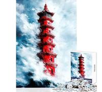 Puzzle per adolescenti 1000 pezzi Pagoda rossa nella tempesta Giocattolo Decorazione da parete Ottimo regalo Giochi educativi Interazione genitore-figlio (dimensioni 38x52cm)