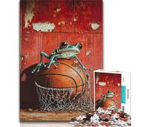 Puzzle per adolescenti 1000 pezzi Pallacanestro e rana, aiuta il cervello a esercitare i giocattoli avvincenti per coltivare la pazienza Decorazione perfetta 75x50cm