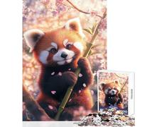 Puzzle per adolescenti 1000 pezzi Panda rosso tra i fiori di ciliegio Giocattoli fai da te Ottimi regali e giocattoli Giochi per famiglie Migliorare l'amore tra coppie Dimensioni 50x75cm