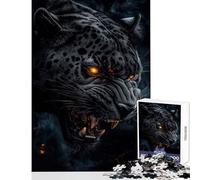 Puzzle per adolescenti 1000 pezzi Pantera nera con occhi infuocati Giocattoli per la decorazione della casa Ottimi regali e giocattoli Giochi rilassanti Adatto per la decorazione della scrivania