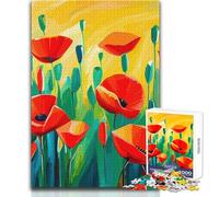 Puzzle per adolescenti 1000 pezzi Papaveri luminosi in un campo Giocattolo Gioco intellettuale Migliora la memoria Regali di compleanno Dimensioni 50x75cm