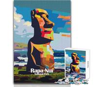 Puzzle per adolescenti 1000 pezzi Parco nazionale Rapa Nui Cile Arte Rompicapo Giochi per famiglie Decorazione artistica per la casa Regali di compleanno Dimensioni 38x26cm