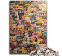Puzzle per adolescenti 1000 pezzi Parigi Francobollo Collage Gioco educativo Sfida Giocattolo Decorazione da parete Regali unici di compleanno e Natale 26x38cm