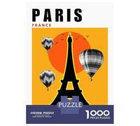 Puzzle Per Adolescenti 1000 Pezzi Paris - France Mid Century Modern Collage Travel Poster Puzzle Per Adulti Giocattoli Antistress Quadri Da Parete Regali Unici Per Compleanno E Natale 38x26cm/1000pcs