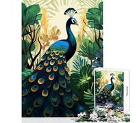 Puzzle per adolescenti 1000 pezzi Pavone nella giungla Giocattolo Decorazione da parete Regalo di compleanno Gioco pratico Difficile e stimolante Dimensioni 50x75cm
